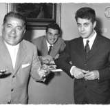 Il Transatlantico accolse persino Domenico Modugno, oltre Tony Dallara, Walter Chiari e Fausto Cigliano (in foto a destra, a sinistra Don Pasquale Angelillo) 